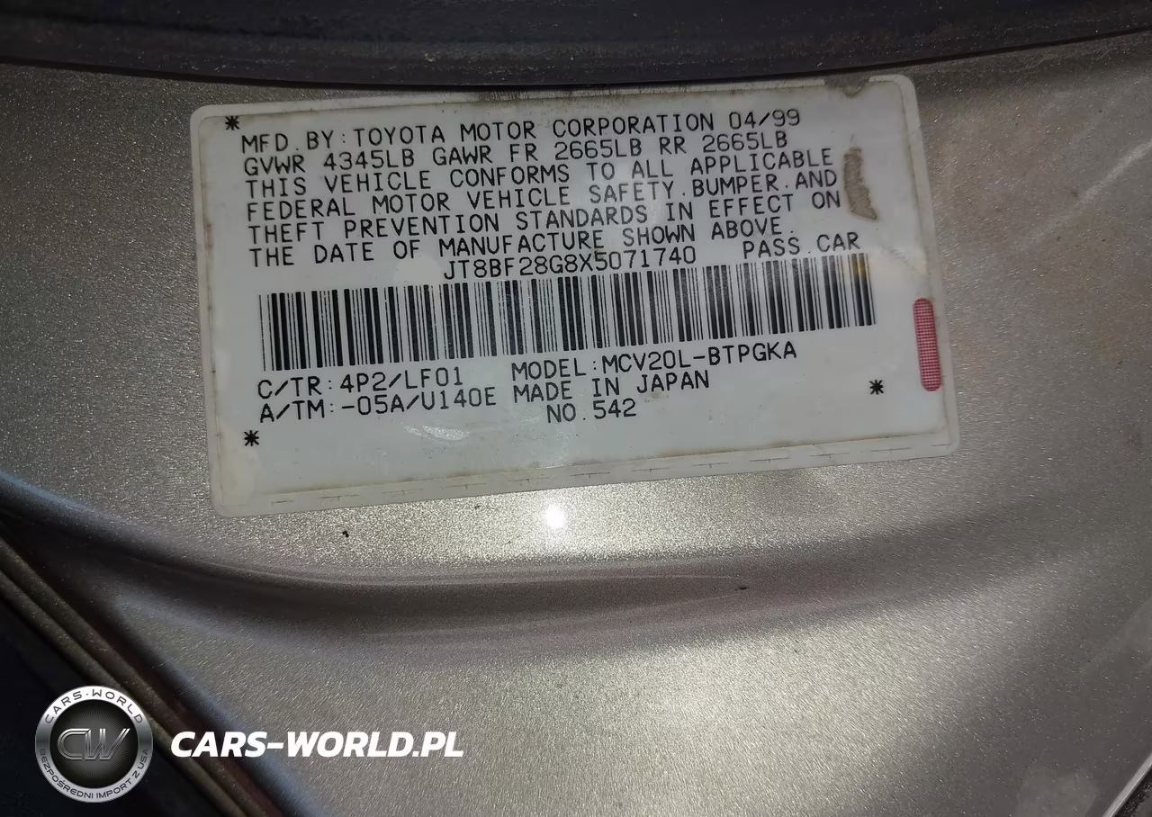 1999 Lexus Es 300 VIN:JT8BF28G8X5071740 - 9