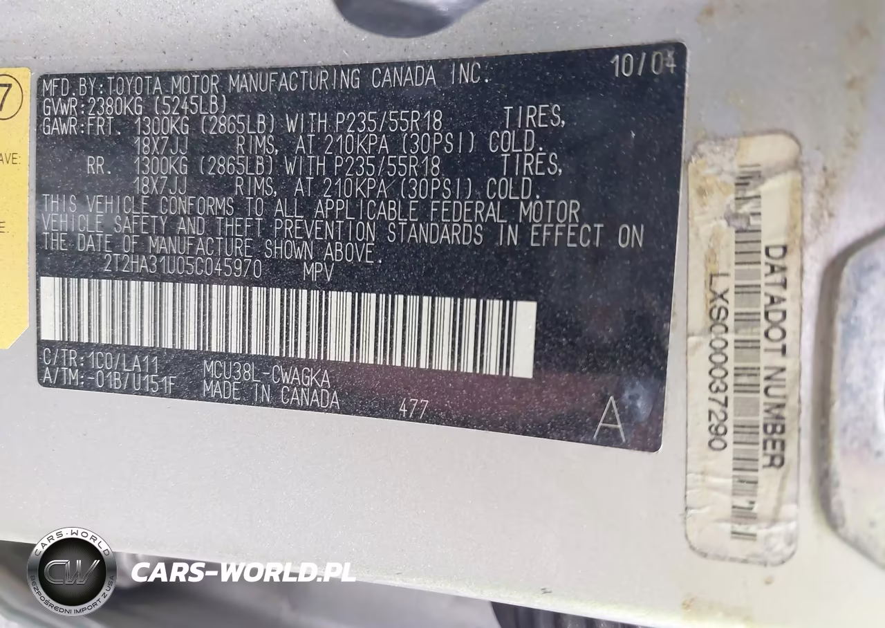 2005 Lexus Rx 330 VIN:2T2HA31U05C045970 - 9