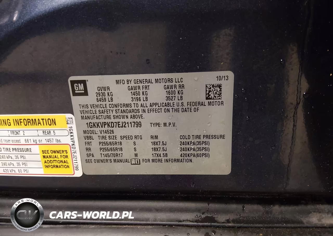 2014 GMC Acadia Sle-2 VIN:1GKKVPKD7EJ211799 - 9