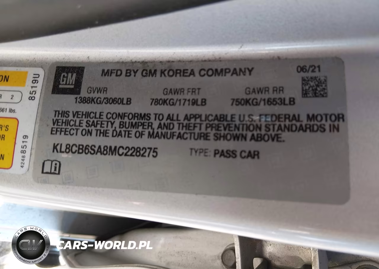 2021 Chevrolet Spark Fwd Ls Automatic VIN:KL8CB6SA8MC228275 - 9