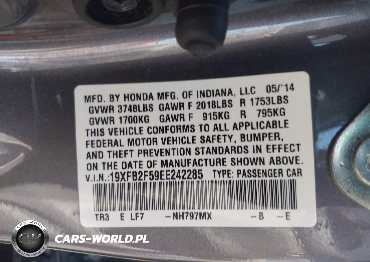 2014 Honda Civic Lx VIN:19XFB2F59EE242285 - 9