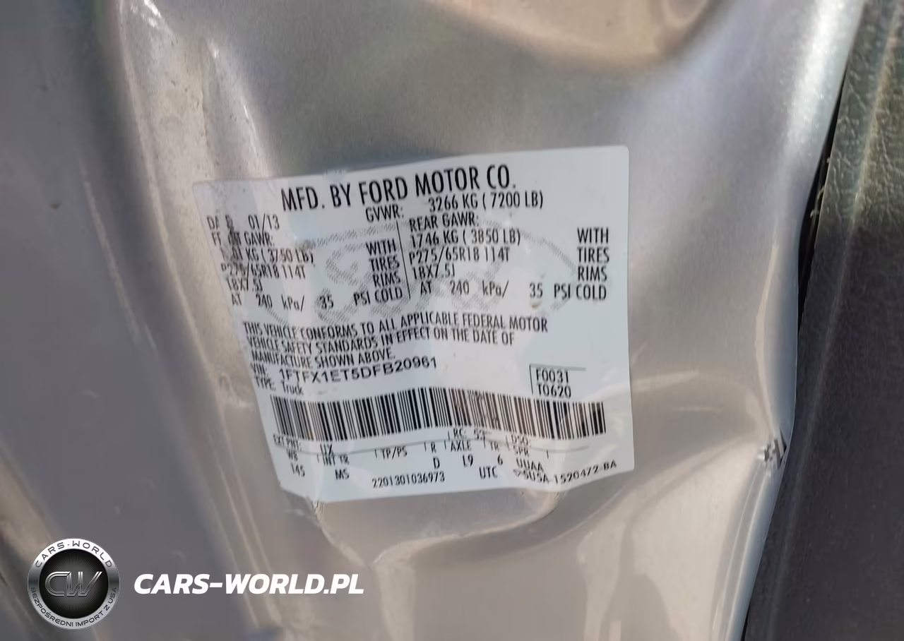 2013 Ford F-150 Xlt VIN:1FTFX1ET5DFB20961 - 9
