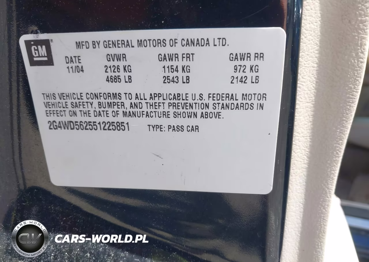 2005 Buick Lacrosse Cxl VIN:2G4WD562551225851 - 9