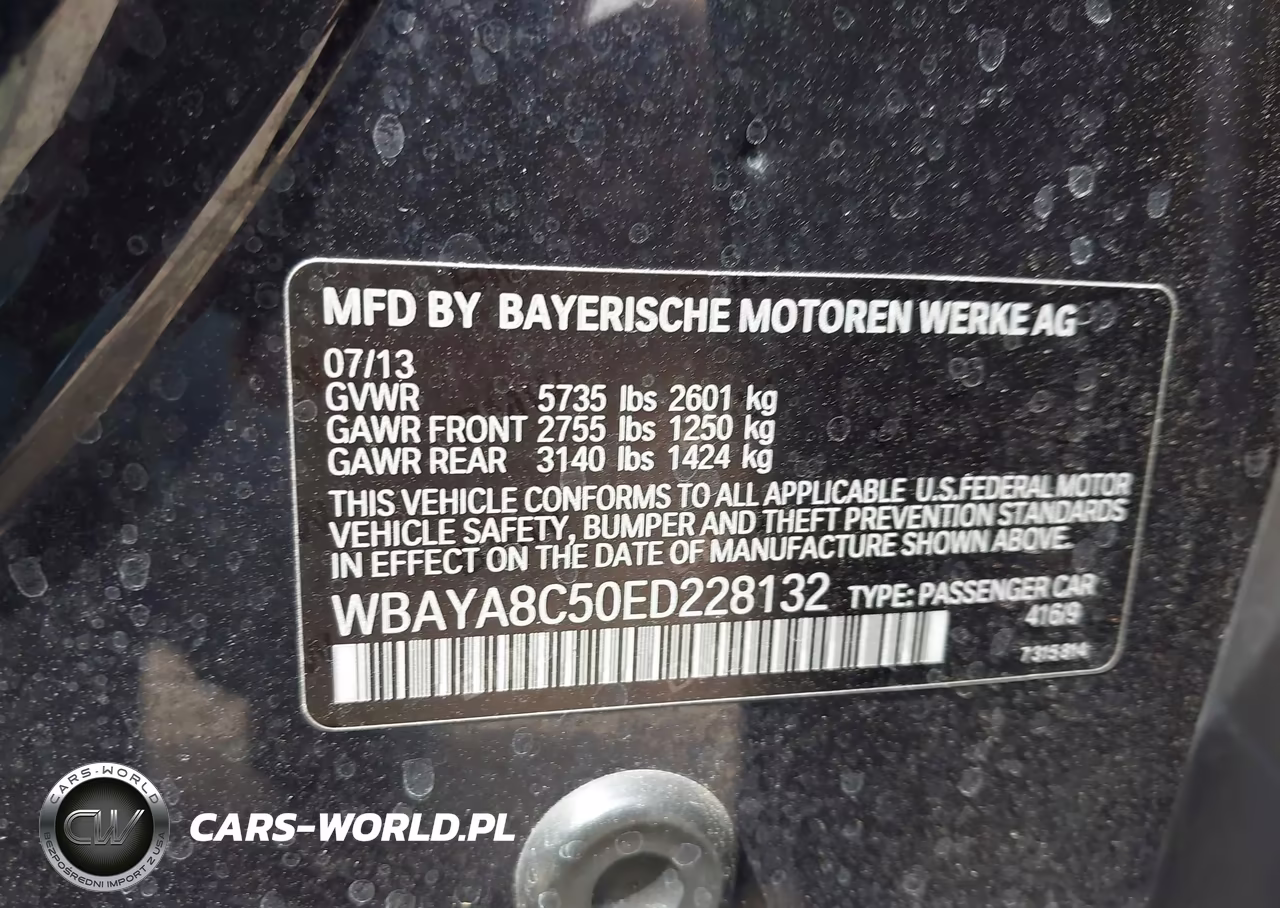2014 BMW 750I VIN:WBAYA8C50ED228132 - 9