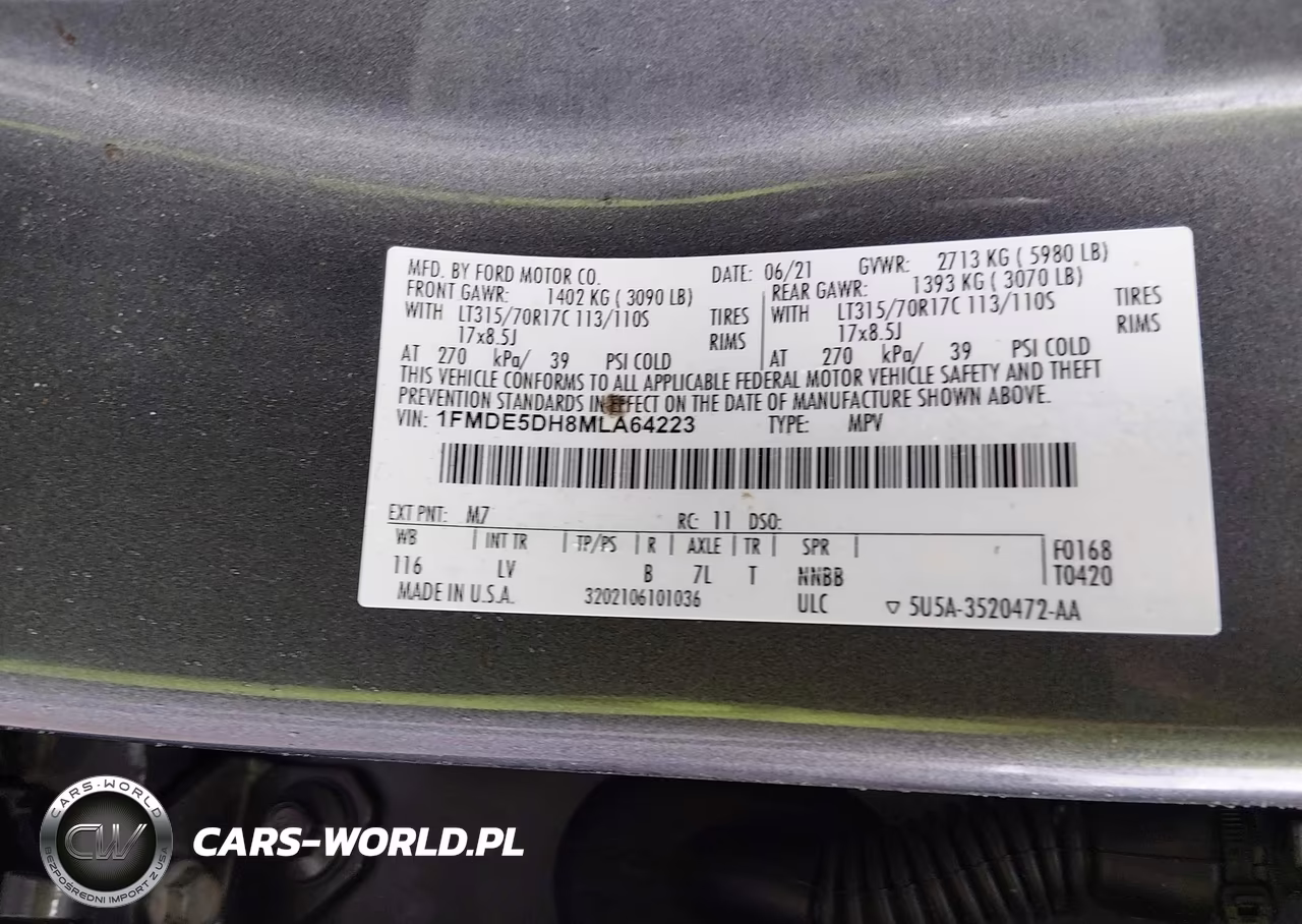 2021 Ford Bronco VIN:1FMDE5DH8MLA64223 - 9
