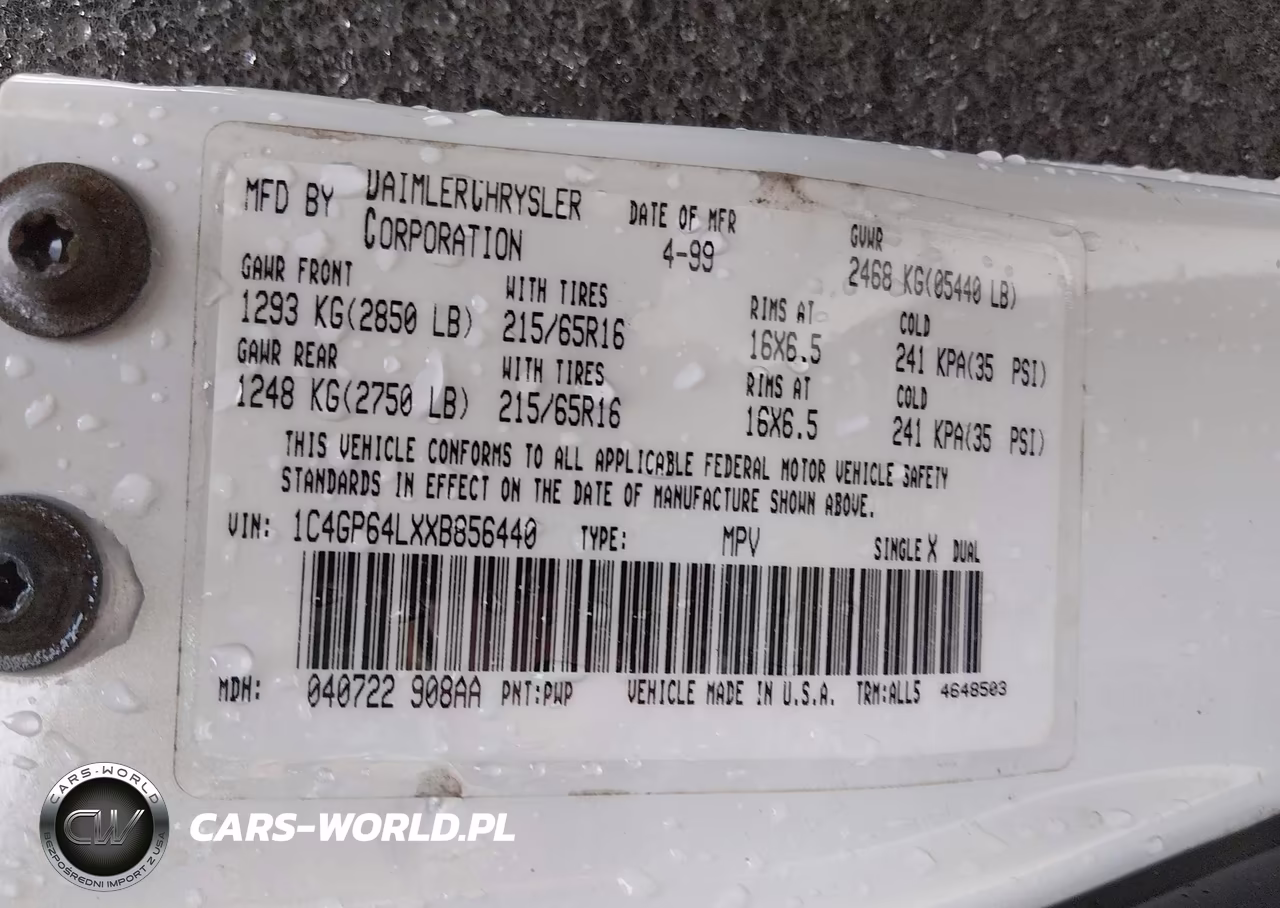 1999 Chrysler Town & Country Limited VIN:1C4GP64LXXB856440 - 9
