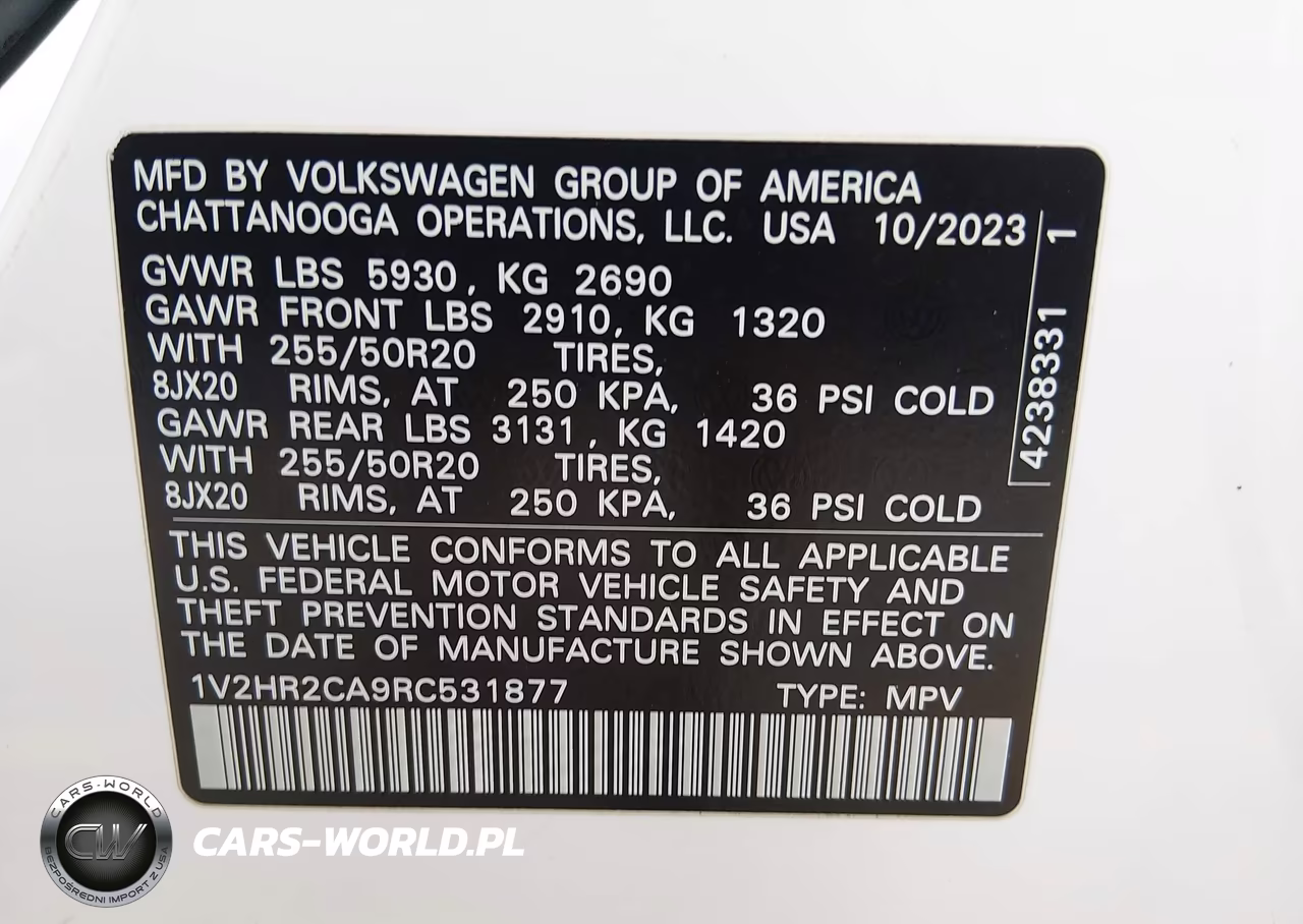 2024 Volkswagen Atlas 2.0T Se W-Technology VIN:1V2HR2CA9RC531877 - 9