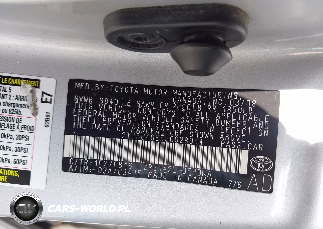 2009 Toyota Corolla Le VIN:2T1BU40E59C028914 - 9