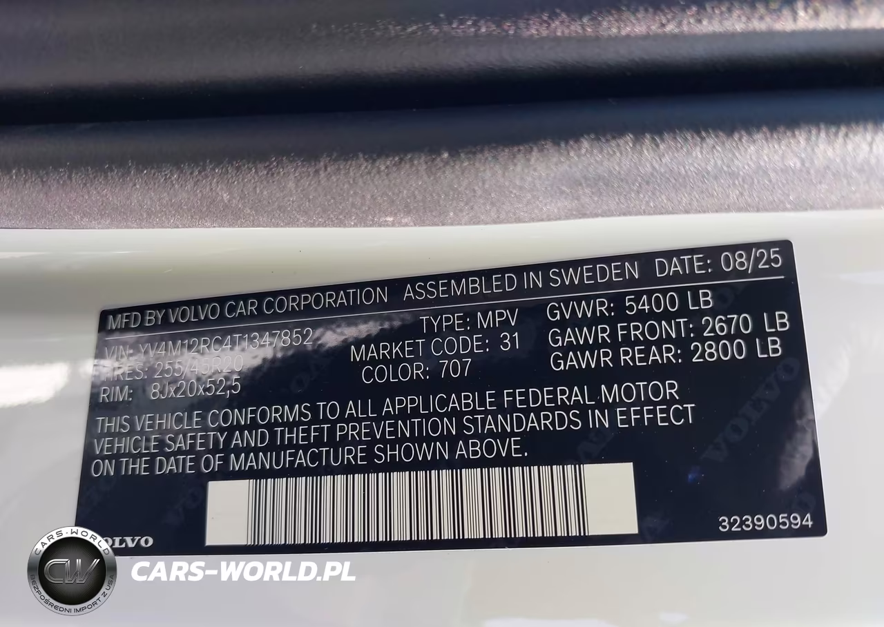 2026 Volvo Xc60 B5 Plus VIN:YV4M12RC4T1347852 - 9