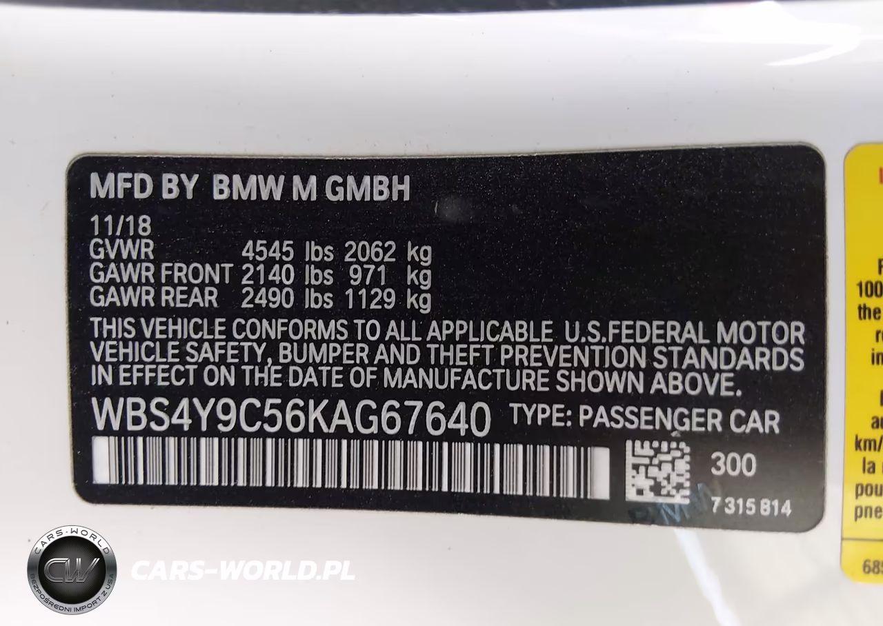 2019 BMW M4 VIN:WBS4Y9C56KAG67640 - 9