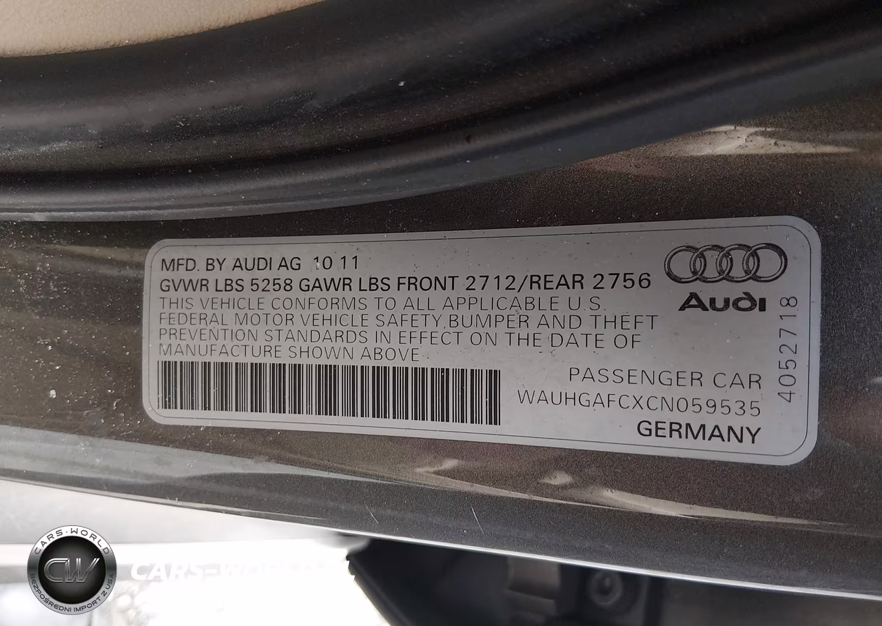 2012 Audi A6 3.0T Prestige VIN:WAUHGAFCXCN059535 - 9