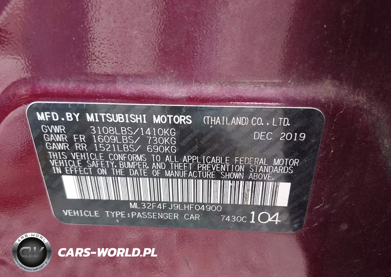 2020 Mitsubishi Mirage G4 Le VIN:ML32F4FJ9LHF04900 - 9