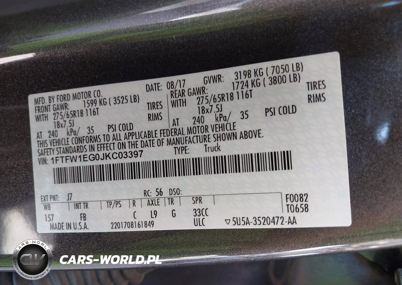 2018 Ford F-150 Xlt VIN:1FTFW1EG0JKC03397 - 9