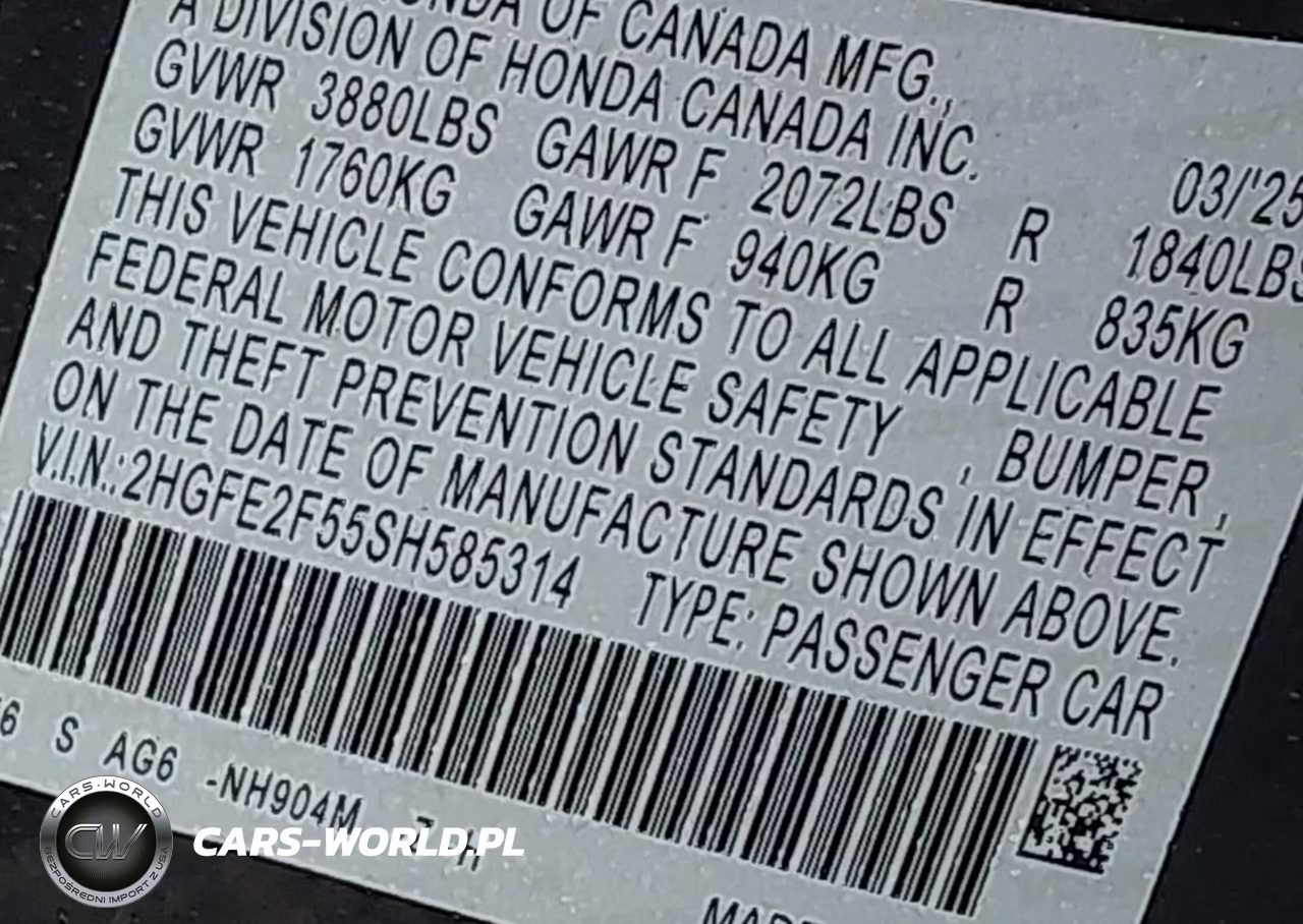 2025 Honda Civic Sport VIN:2HGFE2F55SH585314 - 9