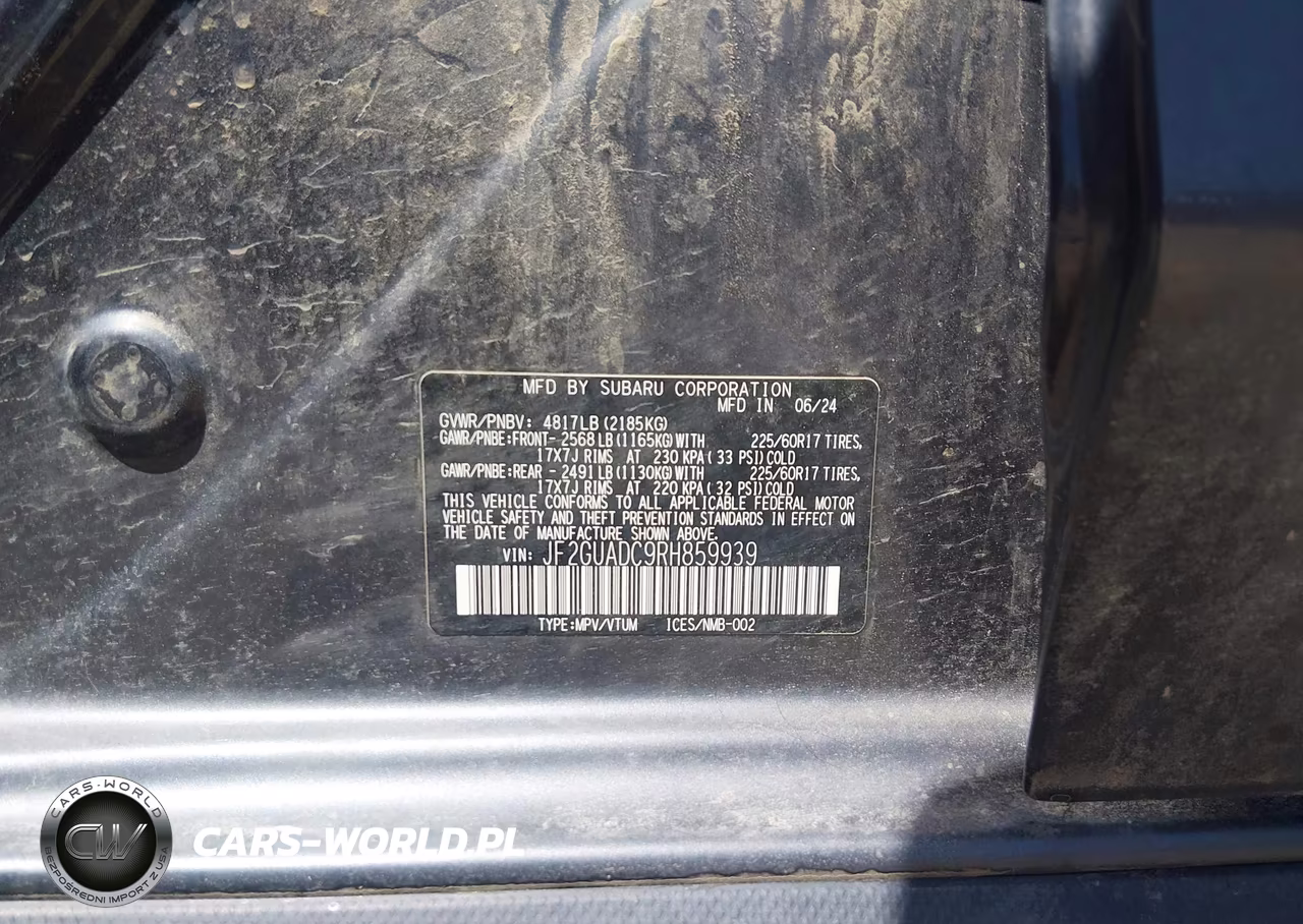 2024 Subaru Crosstrek Premium VIN:JF2GUADC9RH859939 - 9