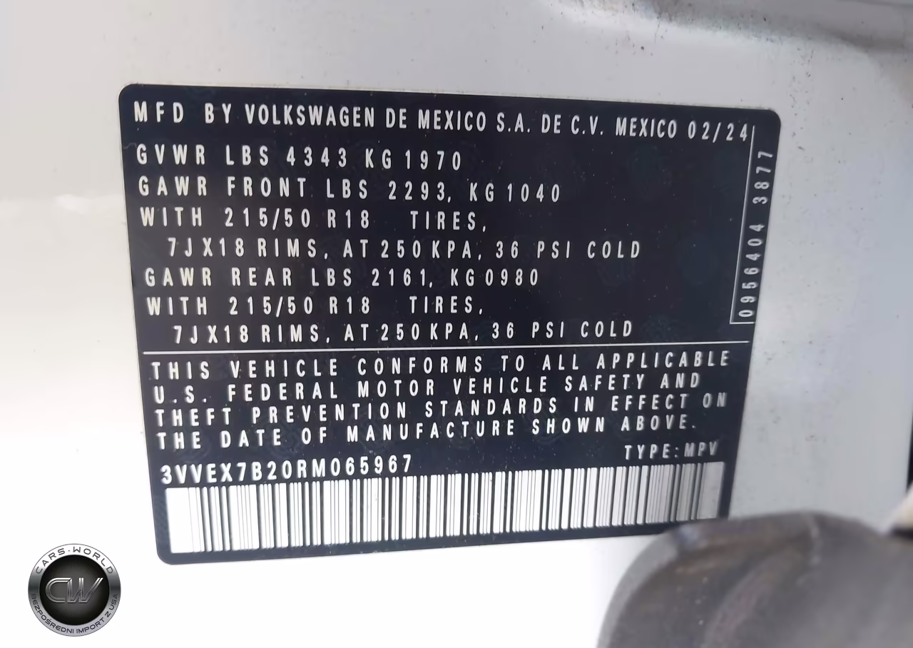 2024 Volkswagen Taos 1.5T Se VIN:3VVEX7B20RM065967 - 9