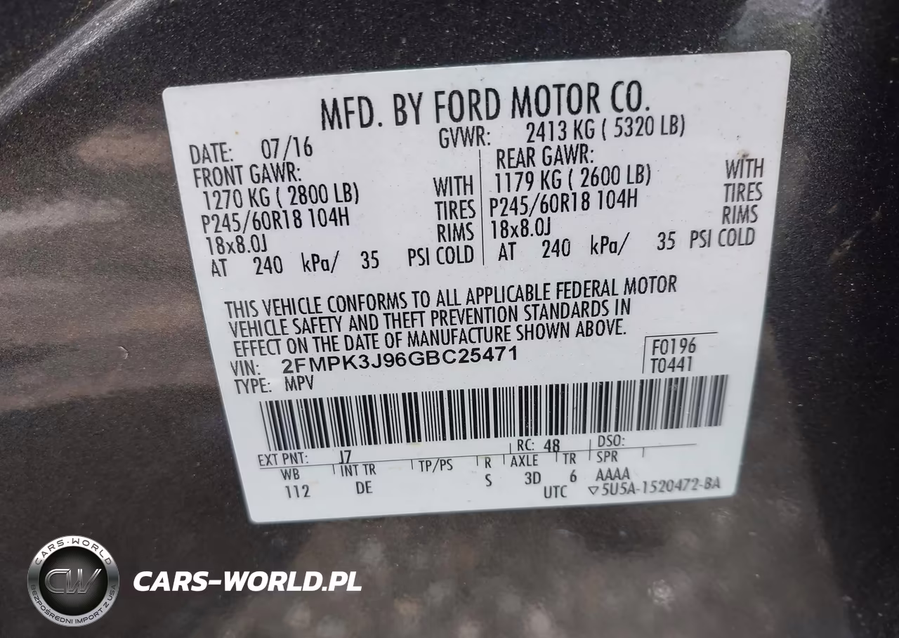 2016 Ford Edge Sel VIN:2FMPK3J96GBC25471 - 9