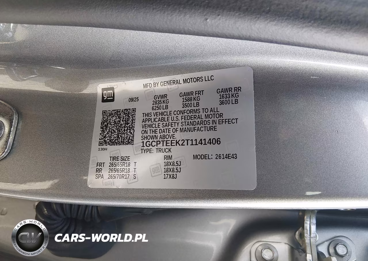 2026 Chevrolet Colorado Trail Boss, 4Wd VIN:1GCPTEEK2T1141406 - 9