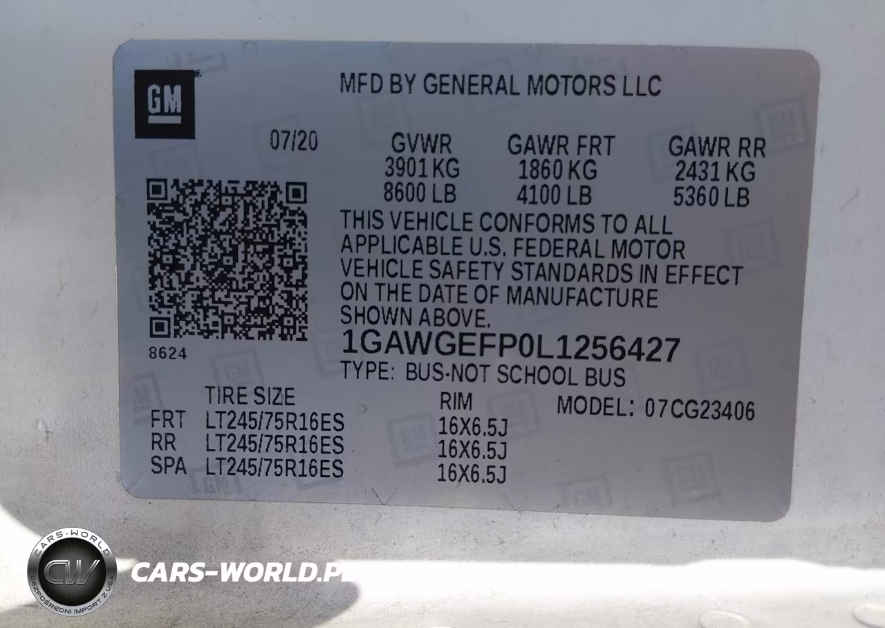 2020 Chevrolet Express Passenger Rwd 2500 Regular Wheelbase Ls VIN:1GAWGEFP0L1256427 - 9