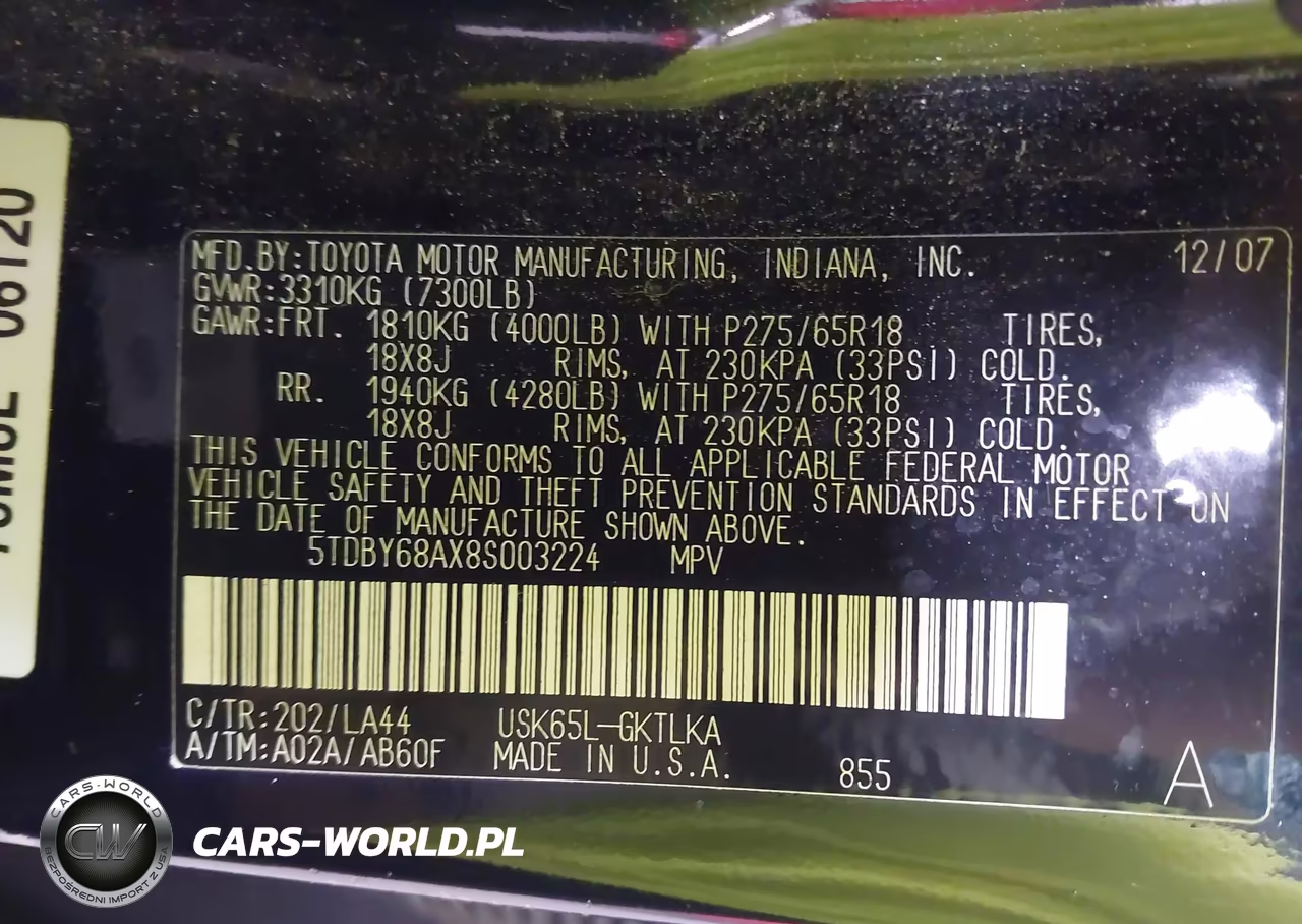2008 Toyota Sequoia Limited 5.7L V8 VIN:5TDBY68AX8S003224 - 9