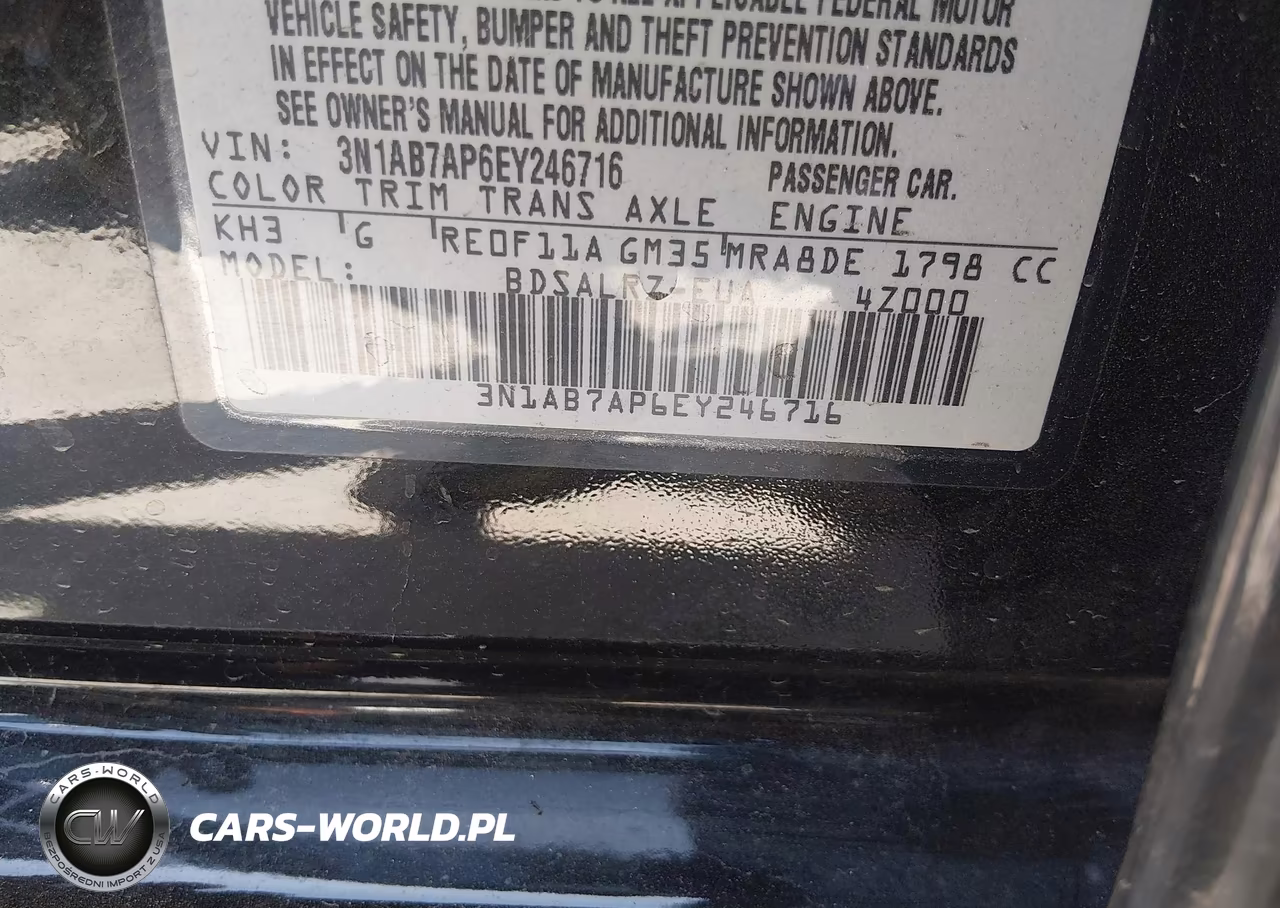 2014 Nissan Sentra Sr VIN:3N1AB7AP6EY246716 - 9