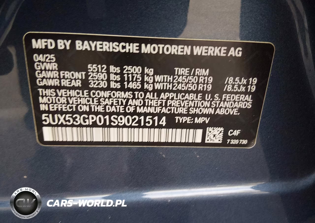 2025 BMW X3 30 xDrive VIN:5UX53GP01S9021514 - 9