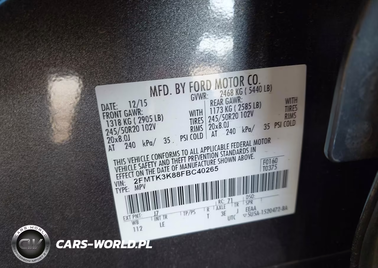 2015 Ford Edge Titanium VIN:2FMTK3K88FBC40265 - 9