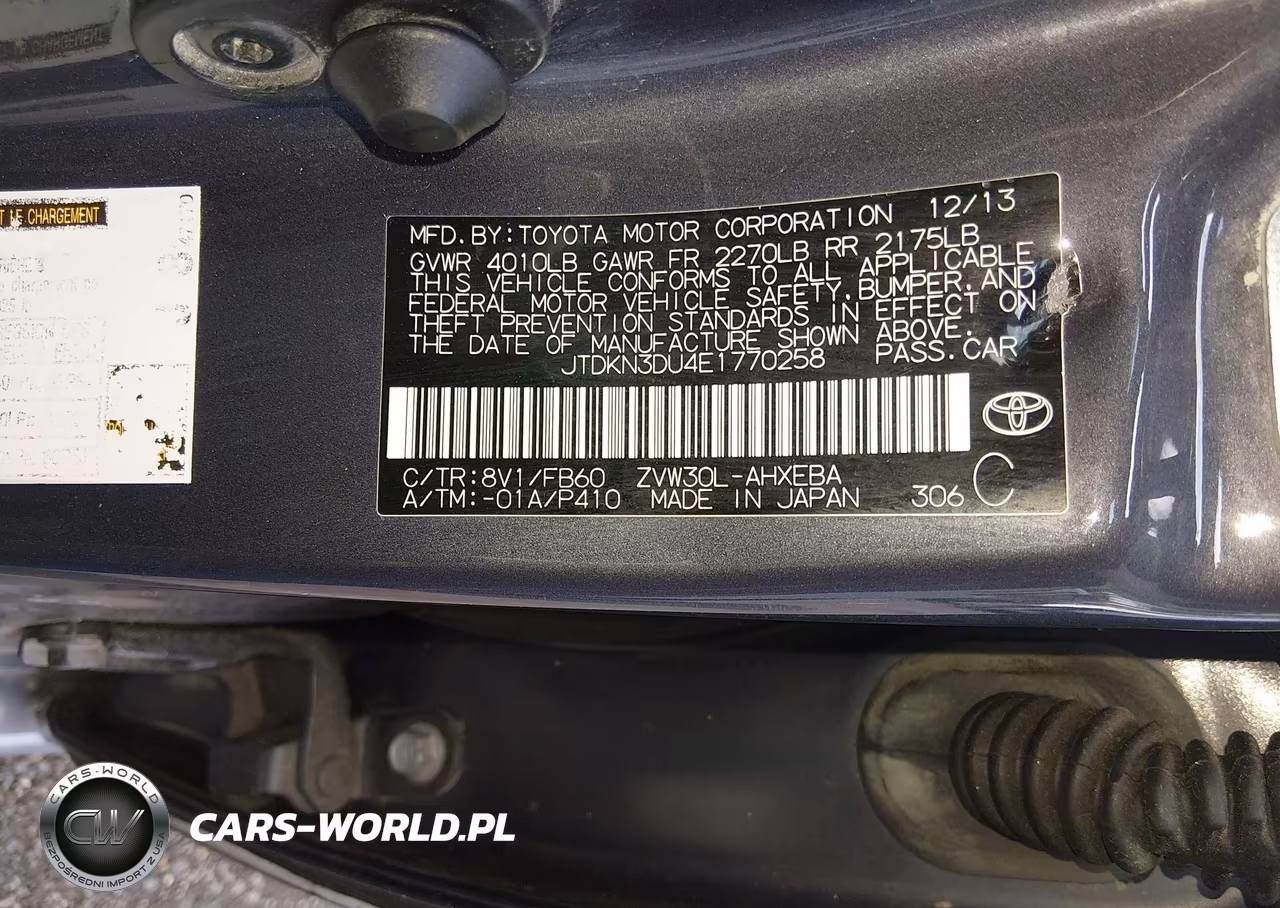 2014 Toyota Prius Two VIN:JTDKN3DU4E1770258 - 9