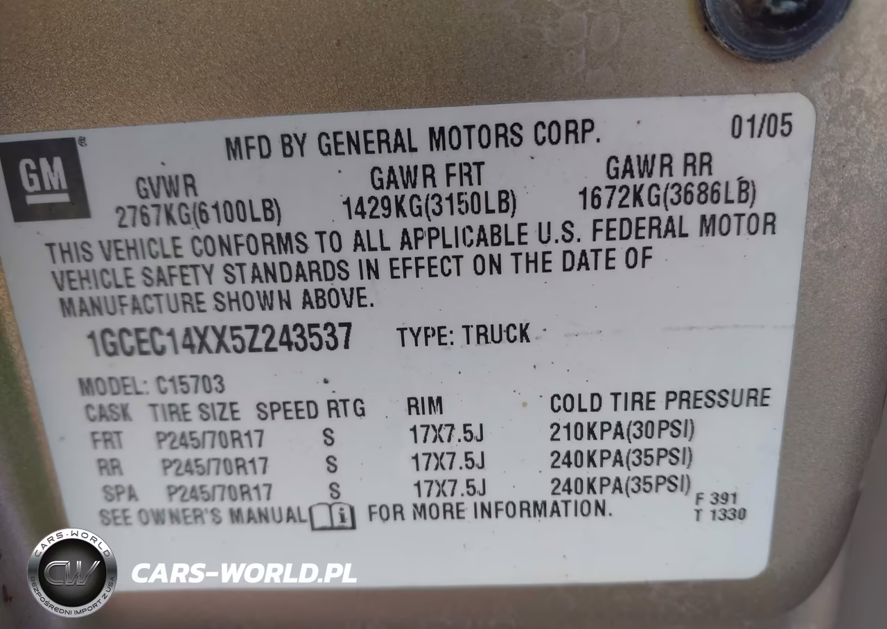 2005 Chevrolet Silverado 1500 VIN:1GCEC14XX5Z243537 - 9