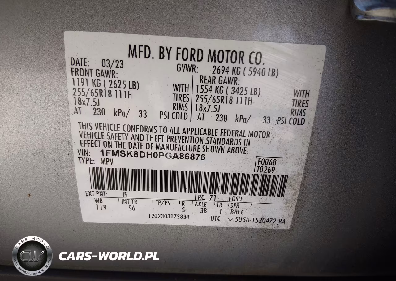 2023 Ford Explorer Xlt VIN:1FMSK8DH0PGA86876 - 9