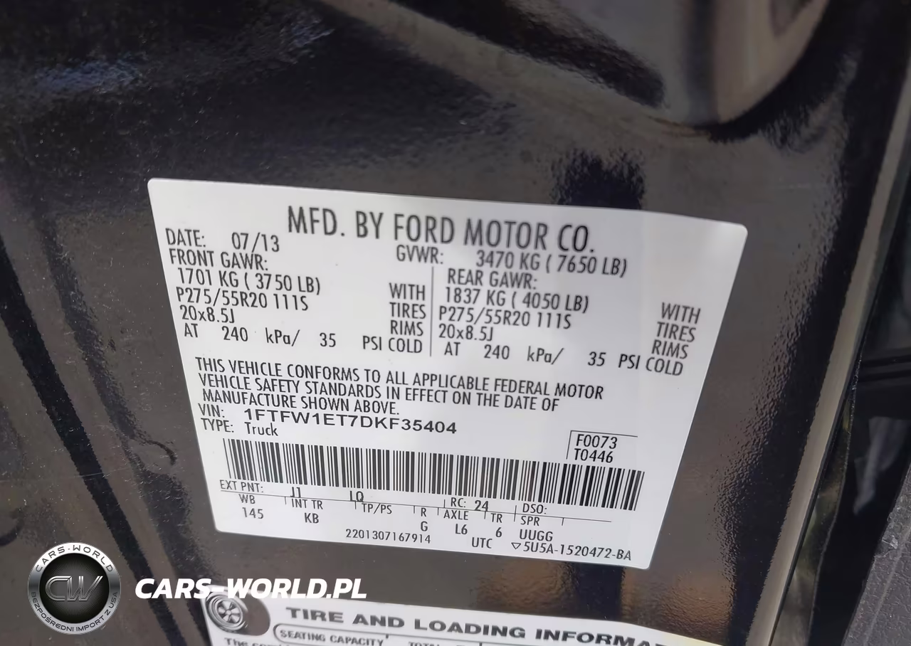 2013 Ford F-150 King Ranch VIN:1FTFW1ET7DKF35404 - 9