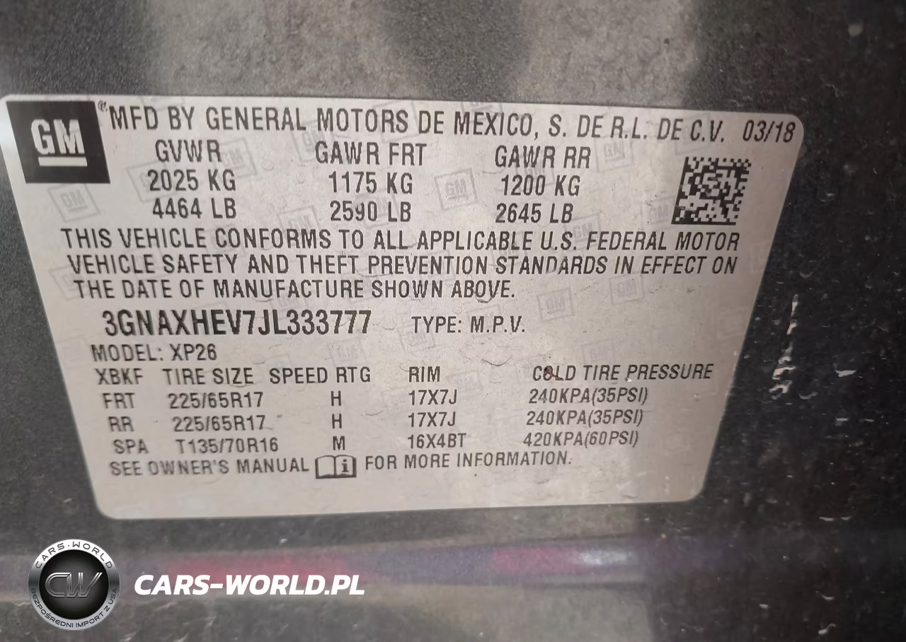2018 Chevrolet Equinox Ls VIN:3GNAXHEV7JL333777 - 9