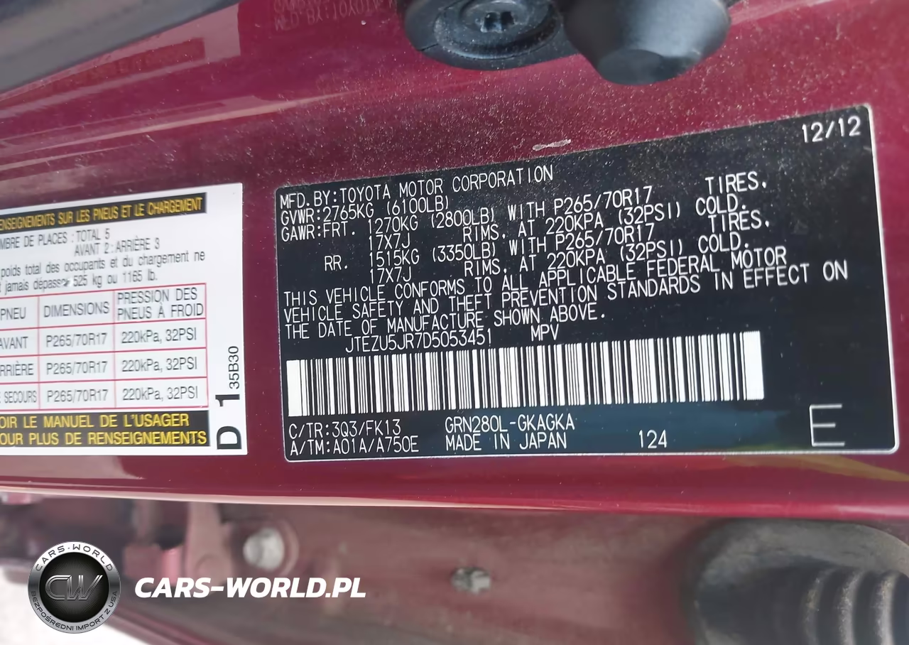 2013 Toyota 4Runner Sr5 VIN:JTEZU5JR7D5053451 - 9