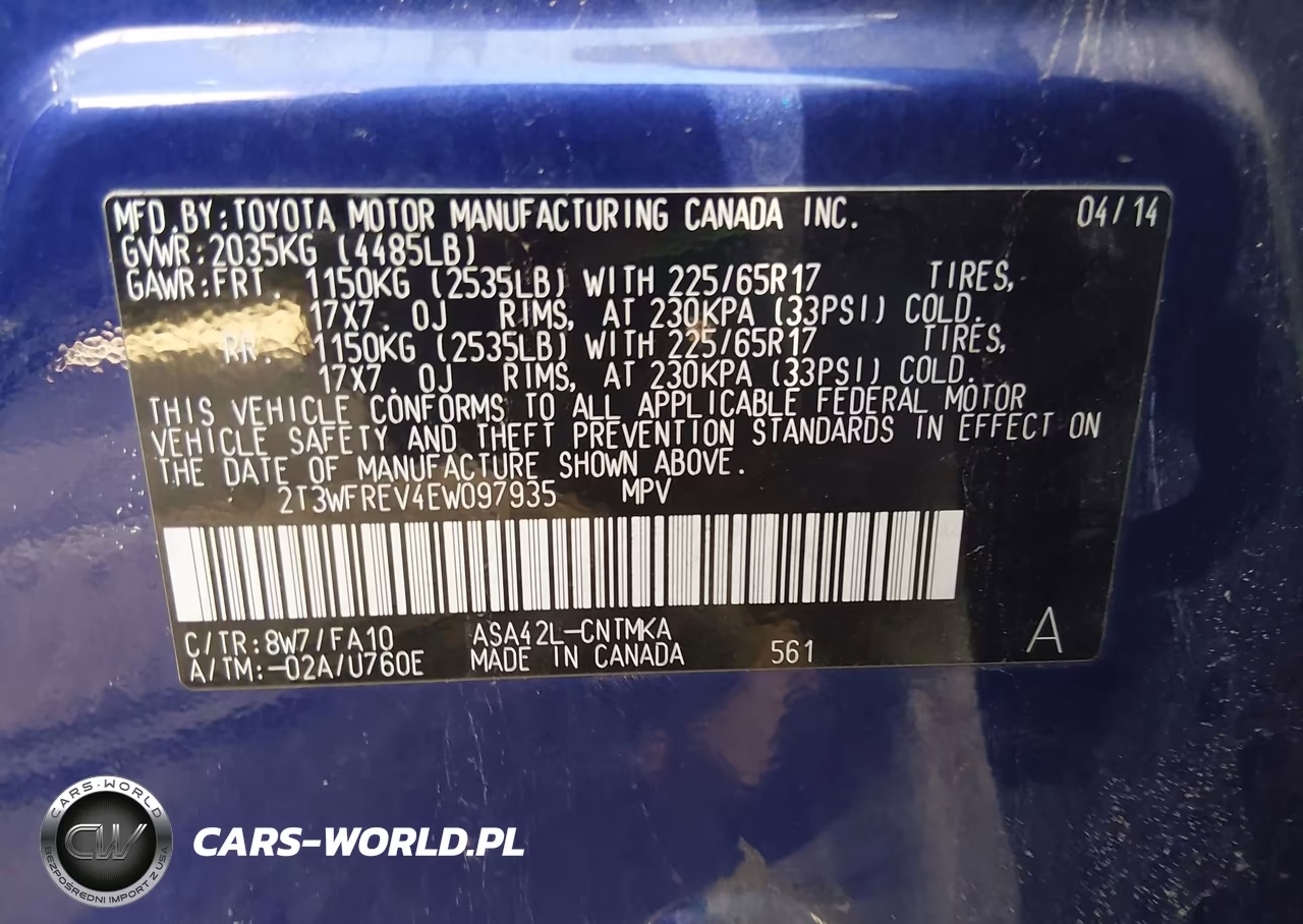 2014 Toyota Rav4 Xle VIN:2T3WFREV4EW097935 - 9