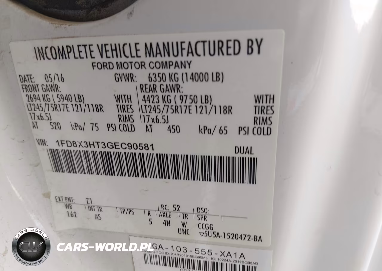 2016 Ford F-350 Chassis Xl VIN:1FD8X3HT3GEC90581 - 9