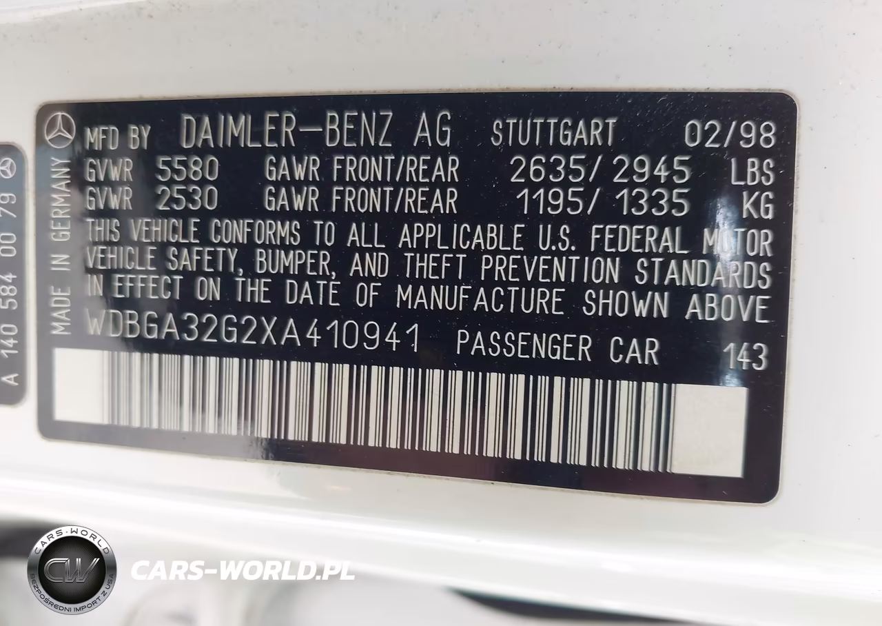 1999 Mercedes-Benz S 320 VIN:WDBGA32G2XA410941 - 9