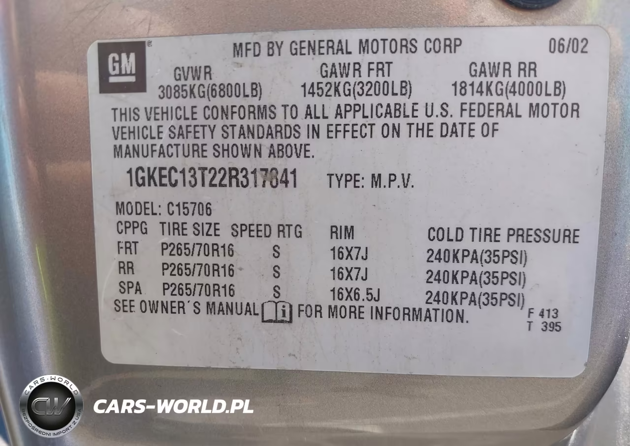 2002 GMC Yukon Slt VIN:1GKEC13T22R317841 - 9