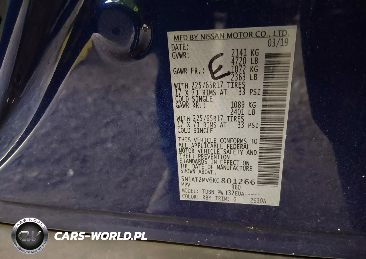 2019 Nissan Rogue S VIN:5N1AT2MV6KC801266 - 9