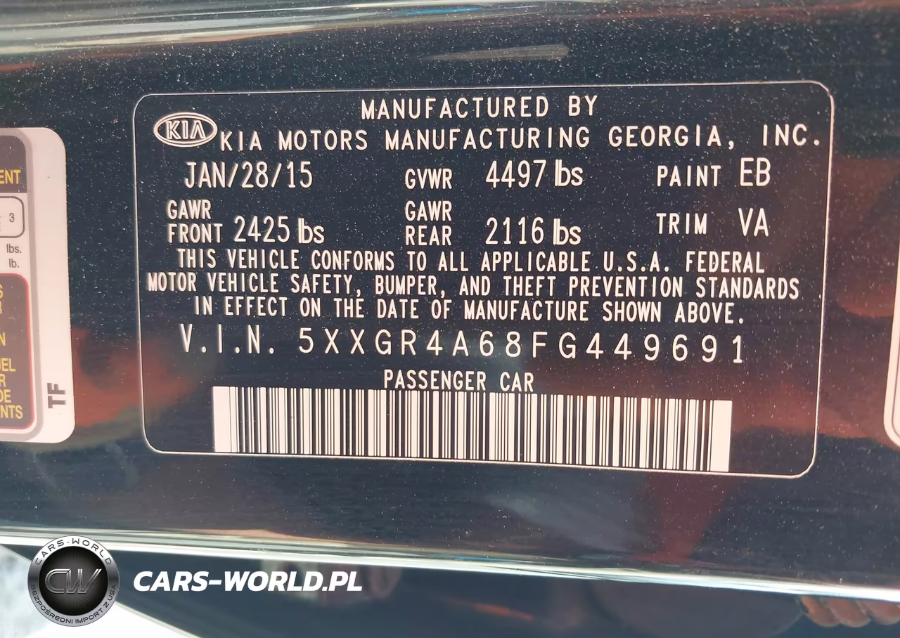 2015 Kia Optima Sxl Turbo VIN:5XXGR4A68FG449691 - 9