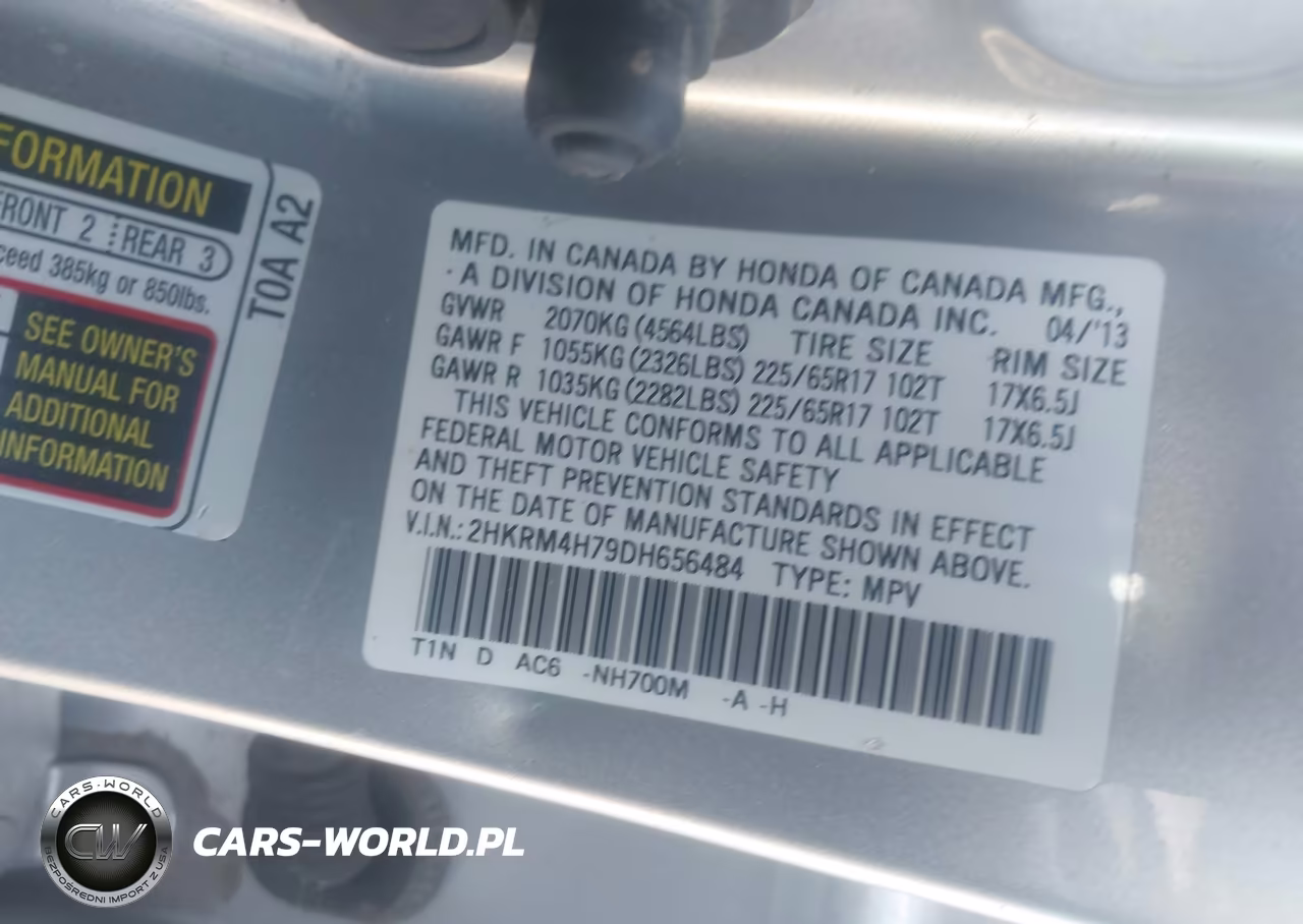 2013 Honda Cr-V Ex-L VIN:2HKRM4H79DH656484 - 9