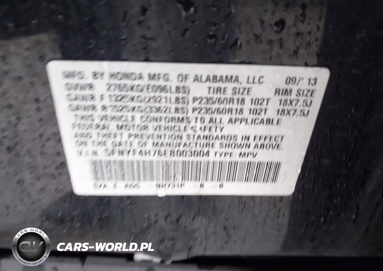 2014 Honda Pilot Ex-L VIN:5FNYF4H76EB003004 - 9