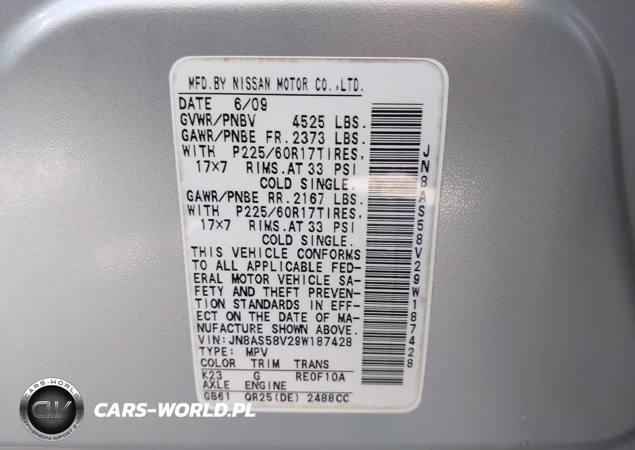 2009 Nissan Rogue Sl VIN:JN8AS58V29W187428 - 9