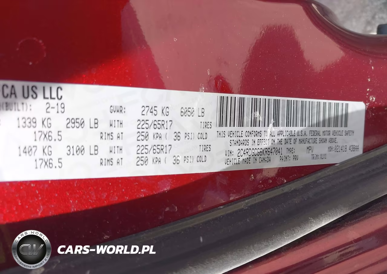 2019 Dodge Grand Caravan Sxt VIN:2C4RDGCG6KR647041 - 9