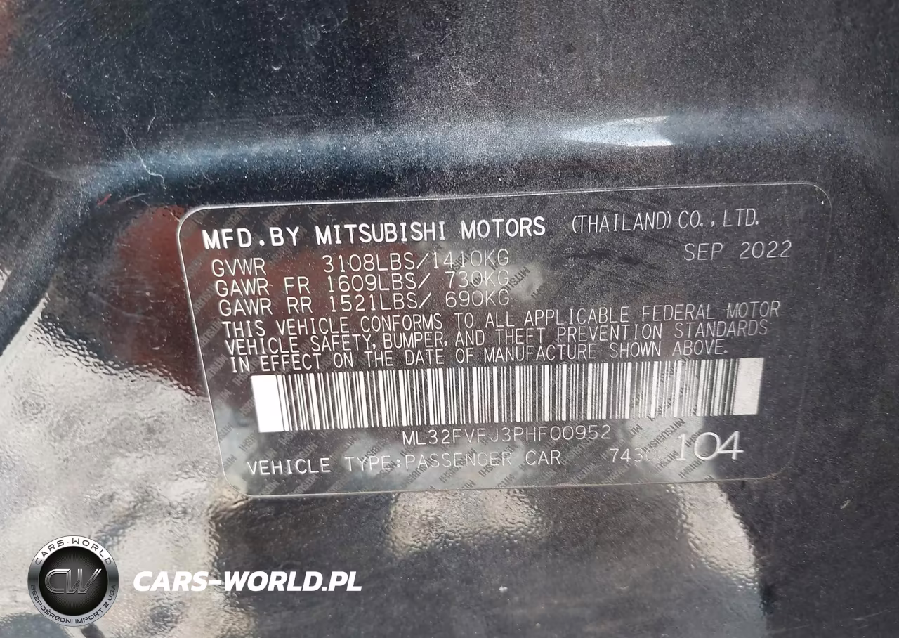 2023 Mitsubishi Mirage G4 Se VIN:ML32FVFJ3PHF00952 - 9
