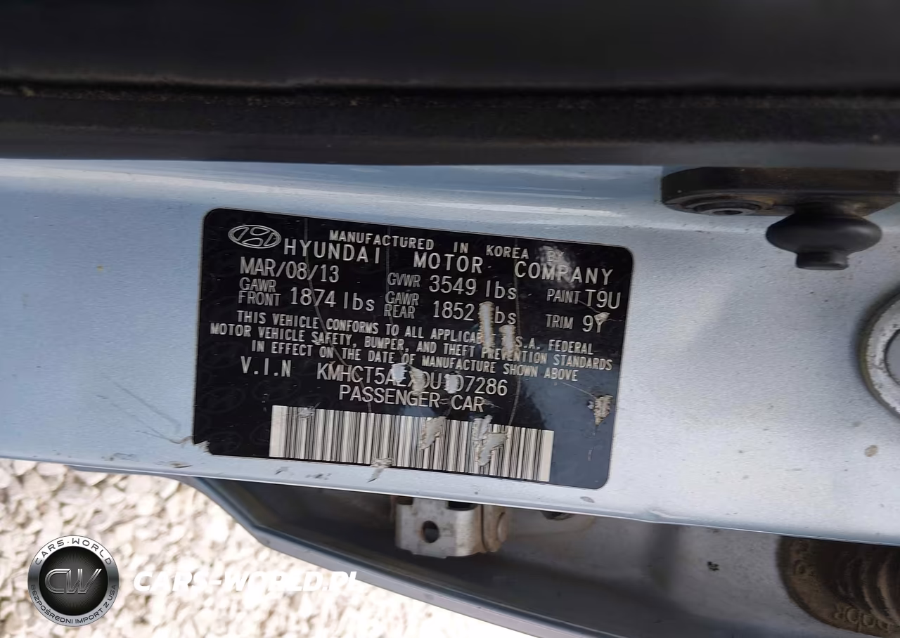 2013 Hyundai Accent Gs VIN:KMHCT5AEXDU107286 - 9