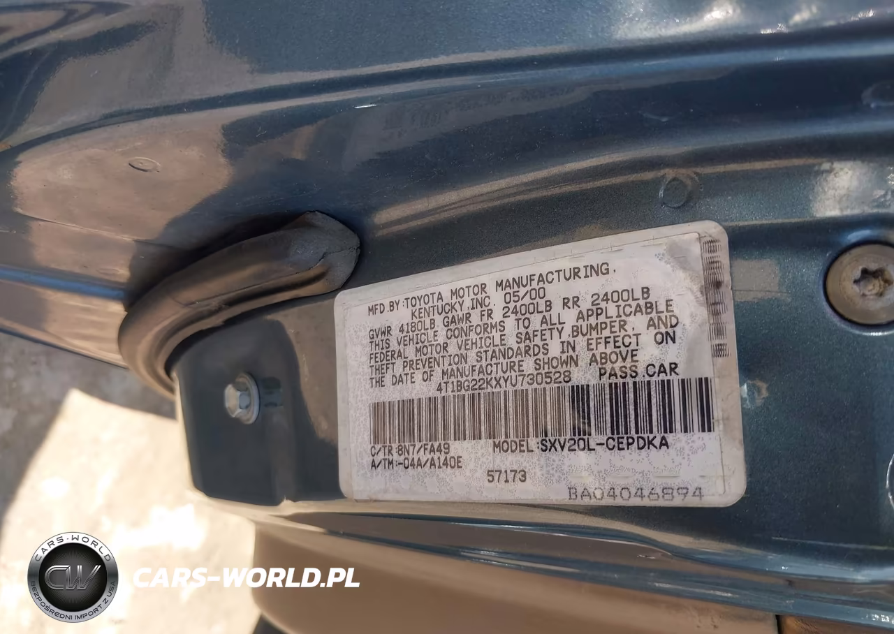 2000 Toyota Camry Ce VIN:4T1BG22KXYU730528 - 9