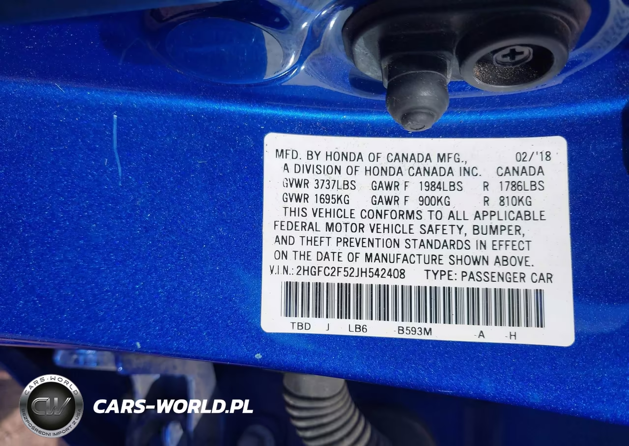 2018 Honda Civic Lx VIN:2HGFC2F52JH542408 - 9