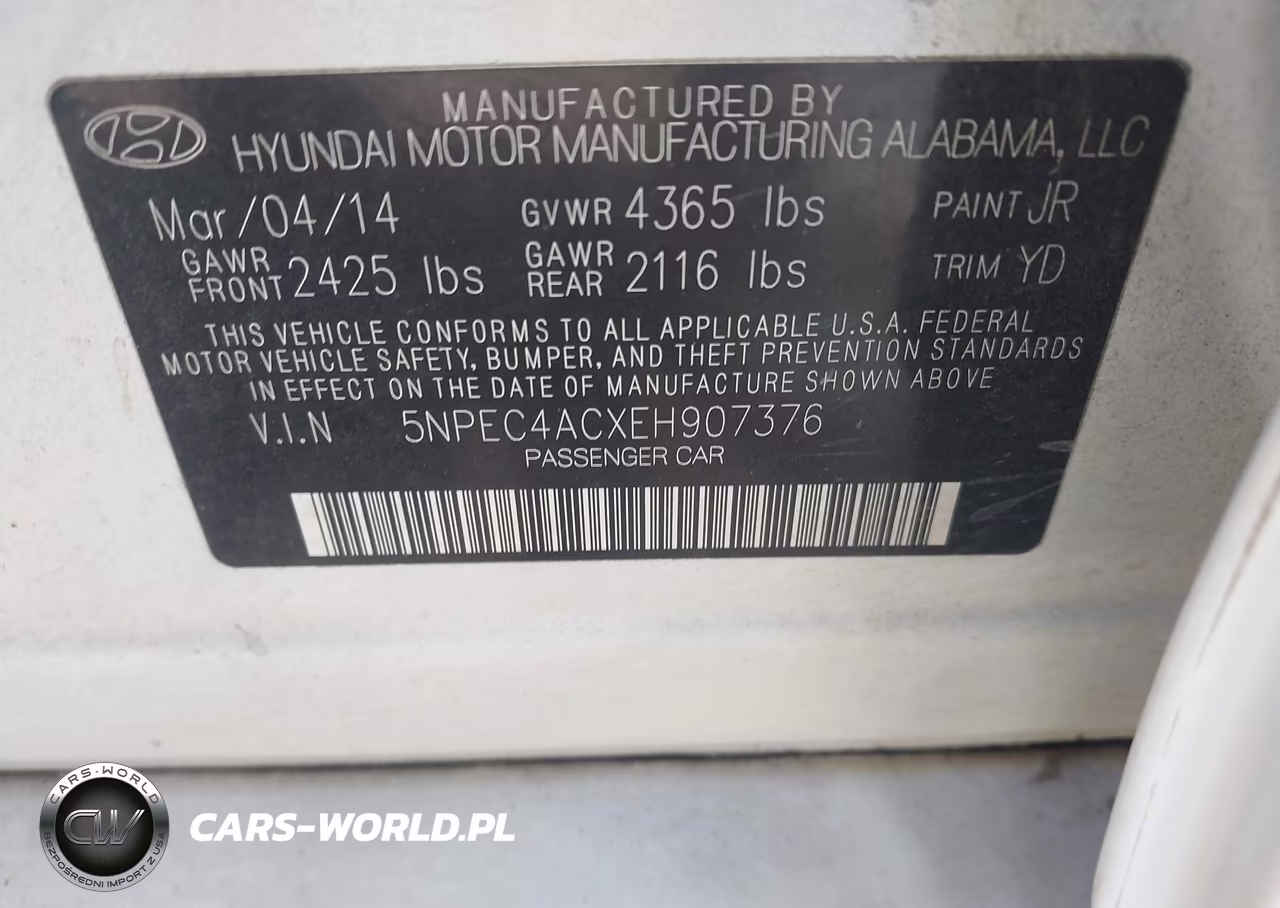 2014 Hyundai Sonata Limited VIN:5NPEC4ACXEH907376 - 9