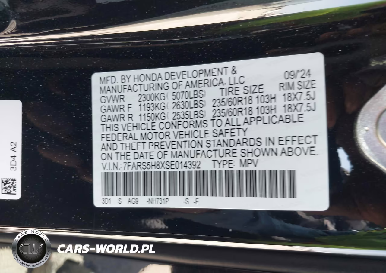 2025 Honda Cr-V Hybrid Sport-L VIN:7FARS5H8XSE014392 - 9