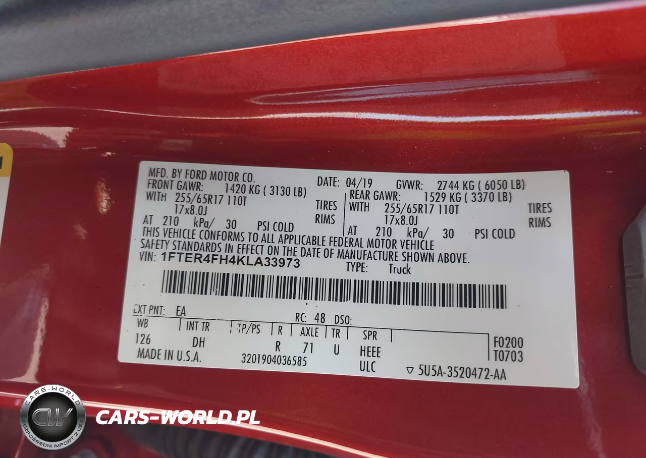 2019 Ford Ranger Lariat VIN:1FTER4FH4KLA33973 - 9